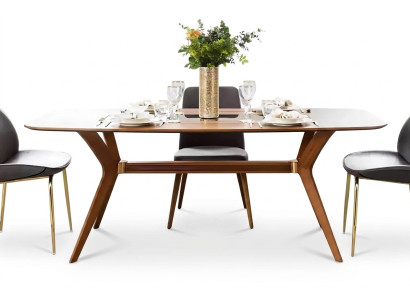 Table à manger Mobilier de design Salle à manger Table de luxe Style italien en bois Tables