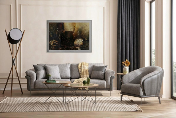 Ensemble de canapé 3 places + 1 place canapé fauteuil luxueux 2x ensemble de tables basses