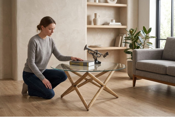 Table basse Table Mobilier Luxe Table d'appoint Bois Moderne Salon Design
