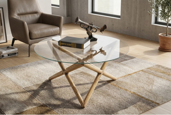 Table basse Table Mobilier Luxe Table d'appoint Bois Moderne Salon Design