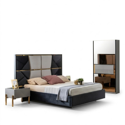 Chambre à coucher de luxe Lit Lits doubles Conception Mobilier en bois Cadre de lit neuf