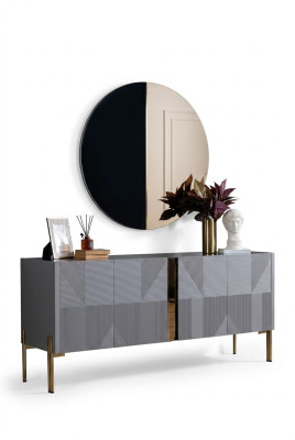 Ensemble MIROIR BUFFET style italien 2 pièces. Salle de séjour, commode en bois, armoire