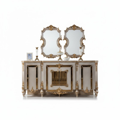 Bahut Commode Bahut Mobilier Moderne Suite Ensemble 2pcs Miroir nouveau