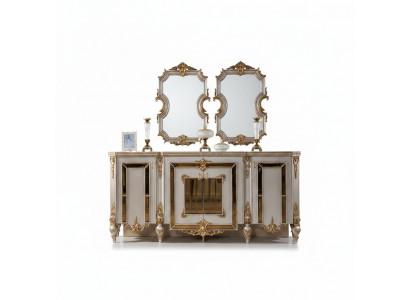 Bahut Commode Bahut Mobilier Moderne Suite Ensemble 2pcs Miroir nouveau