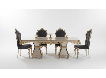 Ensemble de salle à manger français canapé 4x chaises salle à manger mobilier suite 5 pièces. ensemble