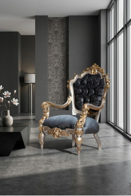 Fauteuil luxueux siège rembourré en textile 1 place, siège rembourré 1 place pour le salon
