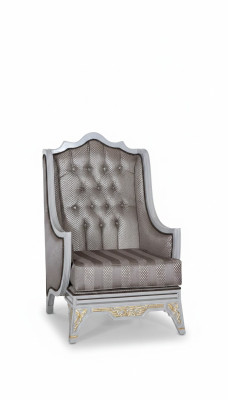 Fauteuil classique de luxe en tissu gris Design 1 place Rembourrage Siège unique Mobilier neuf