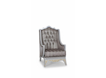 Fauteuil classique de luxe en tissu gris Design 1 place Rembourrage Siège unique Mobilier neuf