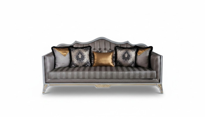 Canapé 3 places Canapés Canapé trois places Textile de luxe Canapé capitonné baroque