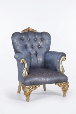 Un fabuleux fauteuil classique de couleur ciel pour votre salon