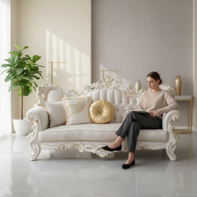 Conception de siège rembourré canapé canapé 3 places canapé Chesterfield canapés en tissu textiles