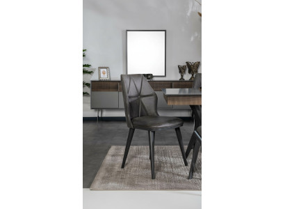 Chaise grise Chaises de salle à manger Designer Siège Chaise Fauteuil Textile Bois