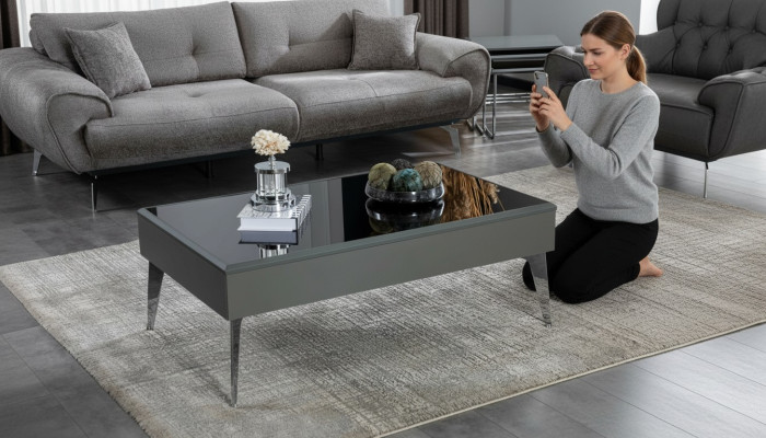Table basse Salon Bois Meubles de luxe Modernes Couleur Grise Nouvelle