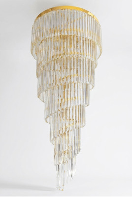 Lustre en cristal doré suspendu au plafond Kristall lumineux pour le salon