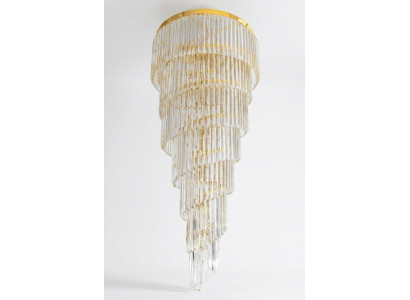Lustre en cristal doré suspendu au plafond Kristall lumineux pour le salon
