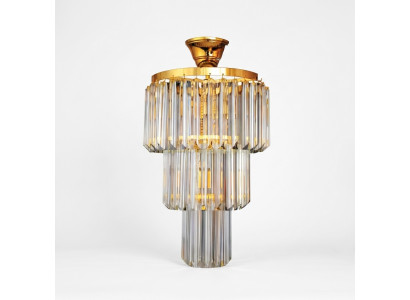 Lustre au plafond design luxueux en cristal doré pour un style moderne de salon
