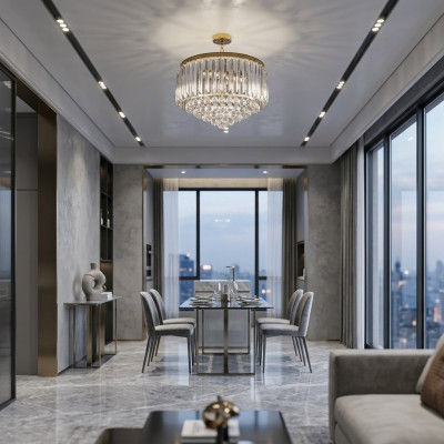 Lustre Plafond Éclairage Moderne Cristal Nouveau Luxe Salon