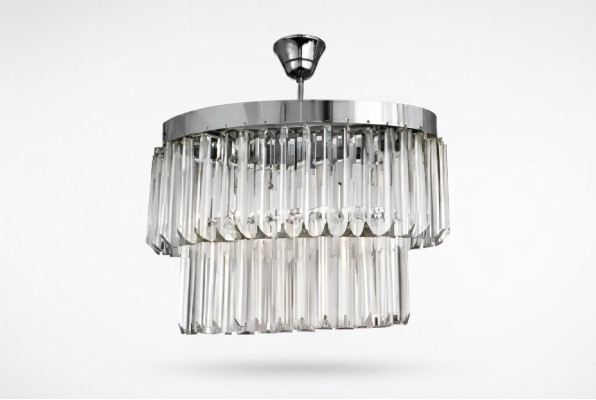 Salon Lustre Cristal Plafonnier neuf gris Moderne