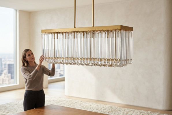 Lustre Style Moderne Lumières Luminaire Plafonnier neuf Salon doré