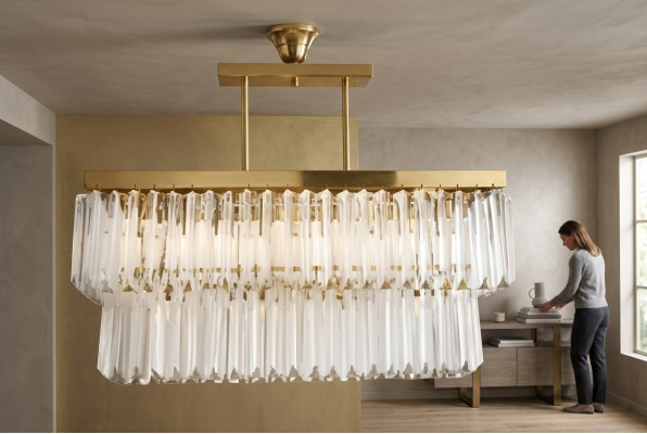 Lustre plafonnier moderne de designer luxueux pour nouveau salon en laiton