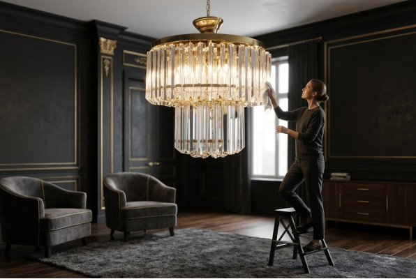Lustre suspendu Chandelier Lustre neuf Salon Cristal
