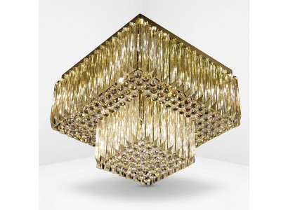 Lustre lampe de plafond salon or luxe éclairage cristal