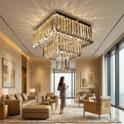 Lustre Moderne Luminaire de plafond Designer nouveau Or Luxe Salon