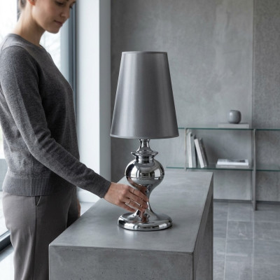 Lampe de table Lampe de lecture Luminaire Lampe de chevet Gris Métal Salon