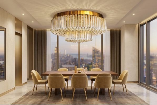 Lustre plafonnier de luxe lustre rond or lampes