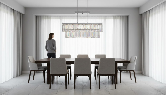 Lustre Plafonnier Style Moderne Salon Nouveau Gris