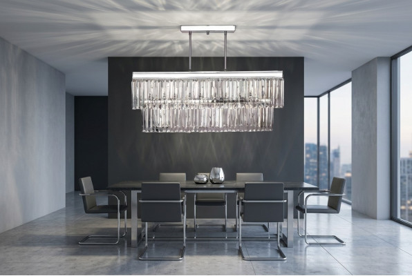 Lustre Plafonnier Style Moderne Salon Nouveau Gris