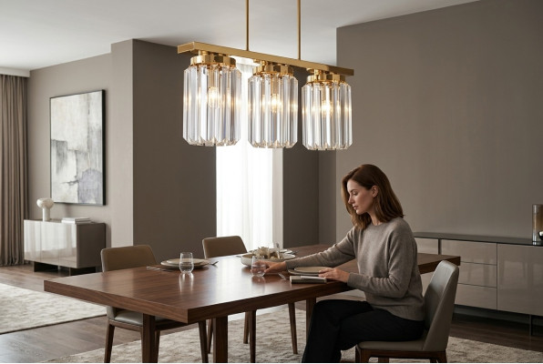Moderne grand lustre en cristal doré suspendu au plafond pour le salon