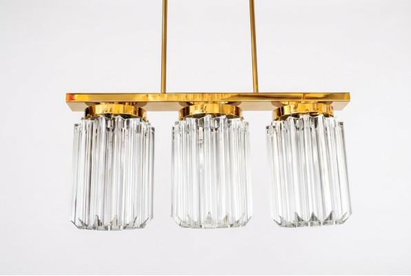 Moderne grand lustre en cristal doré suspendu au plafond pour le salon