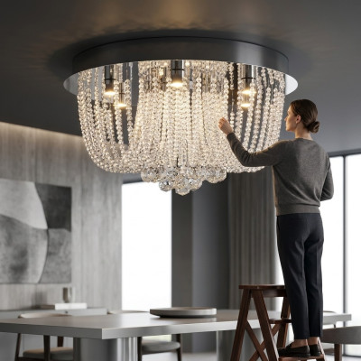 Lustre Cristal Plafonnier neuf lustre suspension Salon