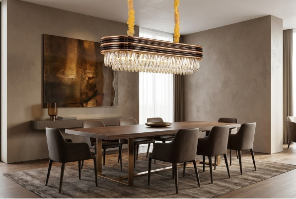 Lustre Lustre en cristal Plafonnier Lampe suspendue en or