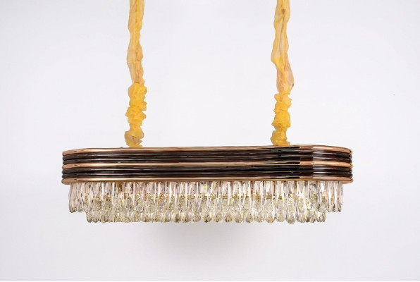 Lustre Lustre en cristal Plafonnier Lampe suspendue en or