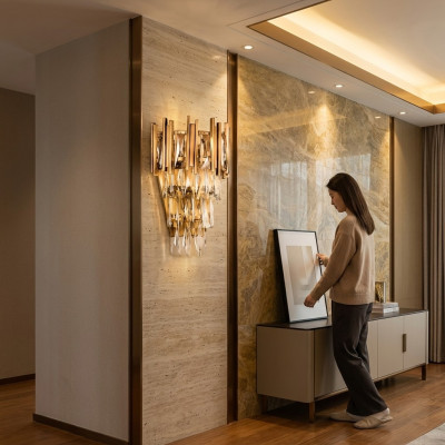Salon Lustre Plafonnier Luminaire suspendu or Chambre