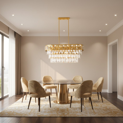 Lustre ovale Lampe de plafond Lampe Lustre Lustre de plafond en cristal