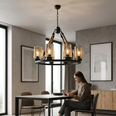 Lustre moderne Lampe suspendue plafonnier Nouveau Luminaire Noir