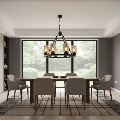 Lustre moderne Lampe suspendue plafonnier Nouveau Luminaire Noir