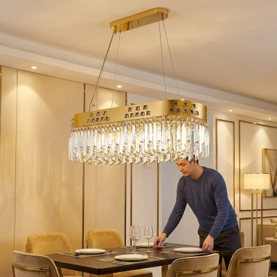 Chandelier ancien en cristal de collection Lustre nouveau de luxe en or