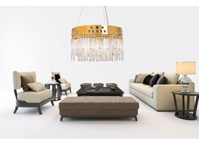 Beau lustre en laiton et cristal, nouveau lustre pour le salon, or de luxe