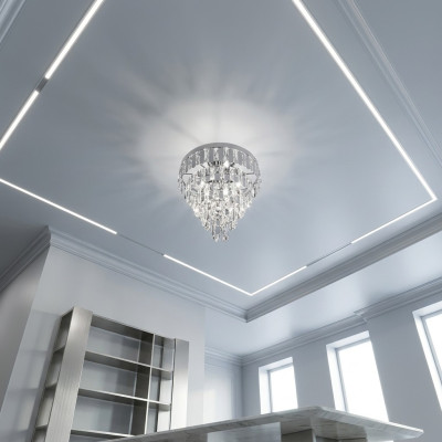 Lustre moderne en cristal Lumière suspendue pour le salon Lumière de plafond