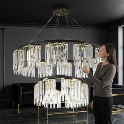 Lustres Lustre Lumière de plafond Moderne Lampe Ronde Design en Cristal