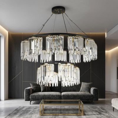 Lustres Lustre Lumière de plafond Moderne Lampe Ronde Design en Cristal