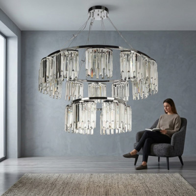 Lustre Luminaire moderne Plafonnier rond Lampe design en cristal Lumières
