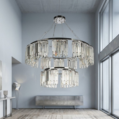 Lustre Luminaire moderne Plafonnier rond Lampe design en cristal Lumières