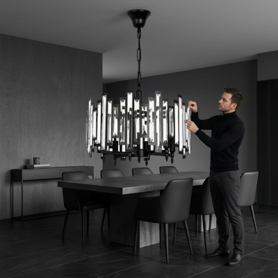 Lampes de designer Lustre en argent Luminaire moderne Luminaires ronds