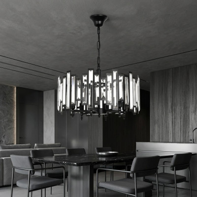 Lampes de designer Lustre en argent Luminaire moderne Luminaires ronds