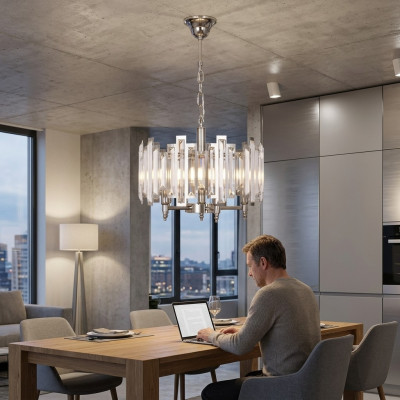 Lustre Lampe suspendue Lampes Lumières Éclairage Argent